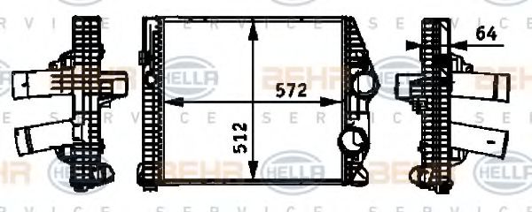 8ML 376 724-261 BEHR+HELLA+SERVICE Air Supply Intercooler, charger