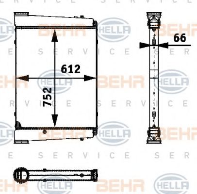 8ML 376 724-351 BEHR+HELLA+SERVICE Intercooler, charger