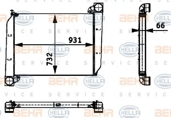 8ML 376 724-391 BEHR+HELLA+SERVICE Intercooler, charger