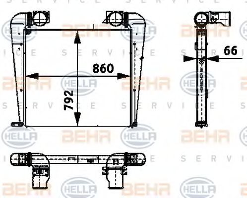 8ML 376 724-411 BEHR+HELLA+SERVICE Air Supply Intercooler, charger