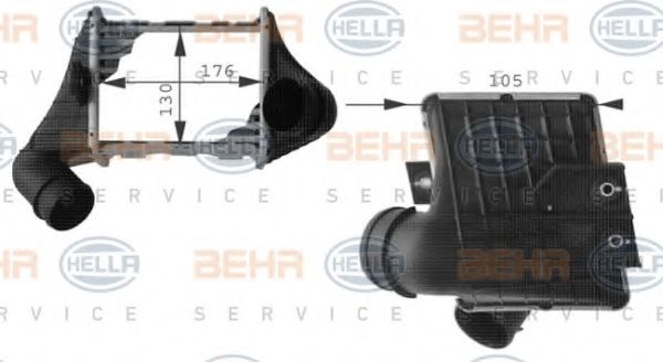 8ML 376 724-451 BEHR+HELLA+SERVICE Intercooler, charger