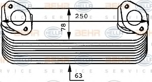 8MO 376 725-011 BEHR+HELLA+SERVICE Oil Cooler, engine oil