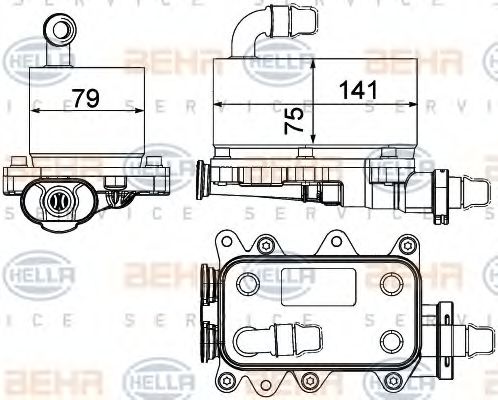 8MO 376 725-211 BEHR+HELLA+SERVICE Oil Cooler, automatic transmission