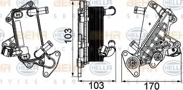 8MO 376 725-311 BEHR+HELLA+SERVICE Oil Cooler, automatic transmission