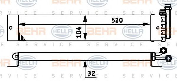 8MO 376 725-341 BEHR+HELLA+SERVICE Lubrication Oil Cooler, engine oil