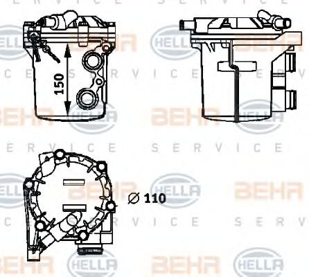 8MO 376 725-721 BEHR+HELLA+SERVICE Lubrication Oil Cooler, engine oil