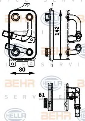 8MO 376 726-191 BEHR+HELLA+SERVICE Lubrication Oil Cooler, engine oil