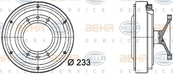 8MV 376 727-181 BEHR+HELLA+SERVICE Cooling System Clutch, radiator fan