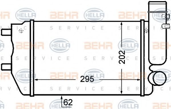 8ML 376 727-571 BEHR+HELLA+SERVICE Intercooler, charger