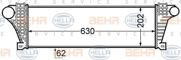 8ML 376 727-601 BEHR+HELLA+SERVICE Intercooler, charger