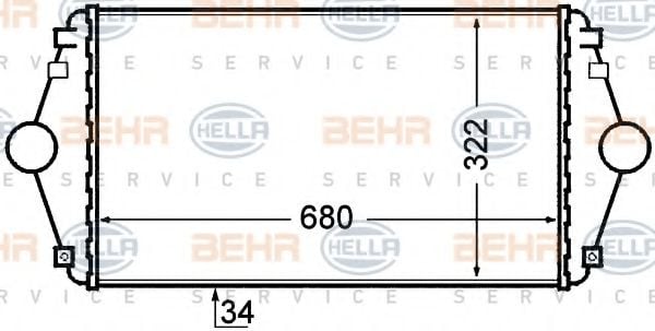 8ML 376 727-641 BEHR+HELLA+SERVICE Intercooler, charger