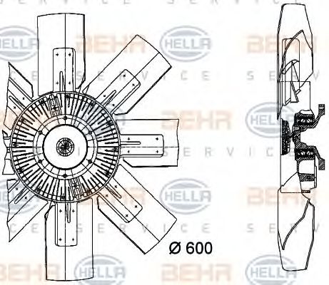 8MV 376 728-511 BEHR+HELLA+SERVICE Cooling System Fan, radiator