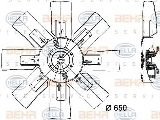 8MV 376 728-601 BEHR+HELLA+SERVICE Fan, radiator
