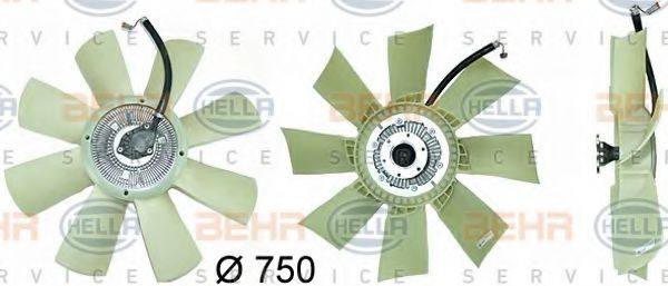 8MV 376 729-431 BEHR+HELLA+SERVICE Cooling System Fan, radiator