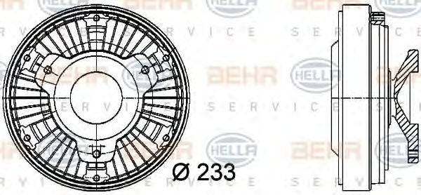 8MV 376 729-481 BEHR+HELLA+SERVICE Clutch, radiator fan