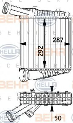 8ML 376 729-571 BEHR+HELLA+SERVICE Intercooler, charger