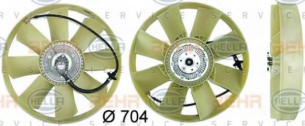 8MV 376 730-031 BEHR+HELLA+SERVICE Cooling System Fan, radiator
