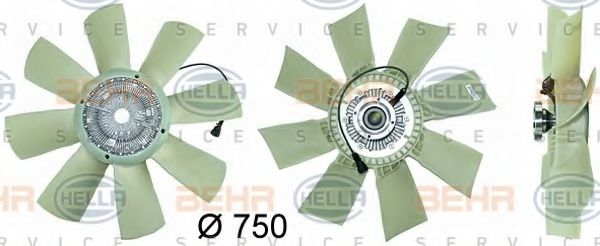 8MV 376 730-081 BEHR+HELLA+SERVICE Fan, radiator