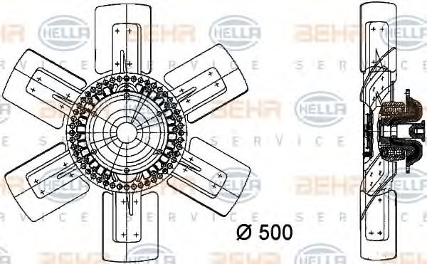8MV 376 730-191 BEHR+HELLA+SERVICE Fan, radiator