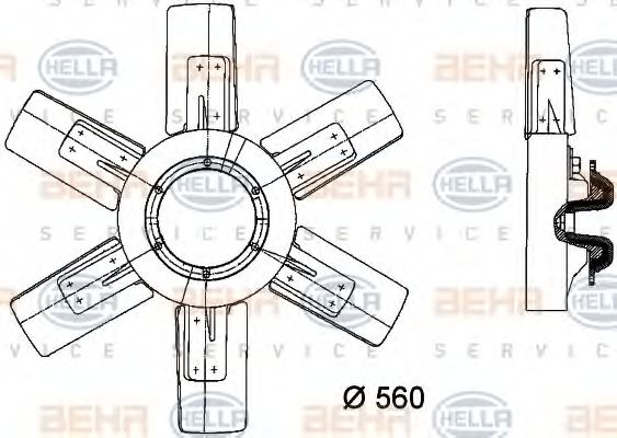 8MV 376 730-251 BEHR+HELLA+SERVICE Cooling System Fan, radiator