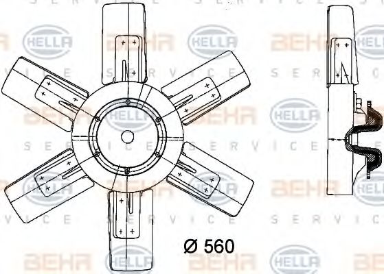 8MV 376 730-751 BEHR+HELLA+SERVICE Cooling System Fan, radiator