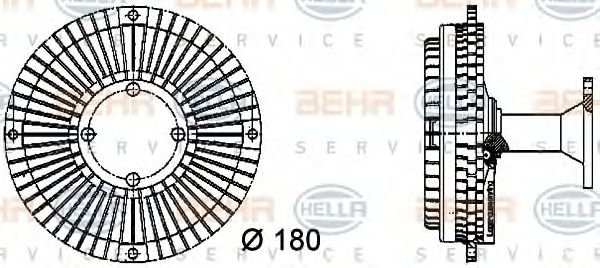 8MV 376 731-141 BEHR+HELLA+SERVICE Cooling System Clutch, radiator fan
