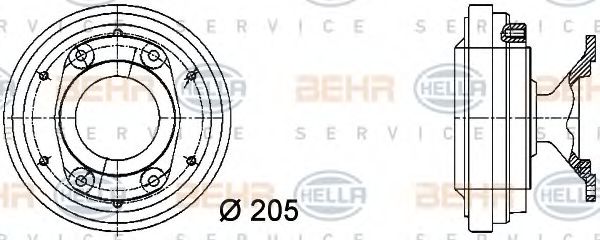 8MV 376 731-291 BEHR+HELLA+SERVICE Cooling System Clutch, radiator fan