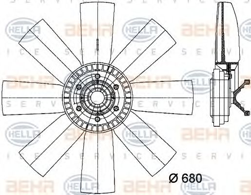 8MV 376 731-321 BEHR+HELLA+SERVICE Fan, radiator