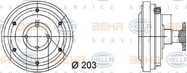 8MV 376 731-361 BEHR+HELLA+SERVICE Cooling System Clutch, radiator fan