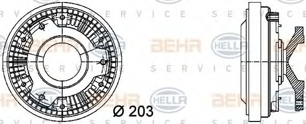8MV 376 731-421 BEHR+HELLA+SERVICE Clutch, radiator fan