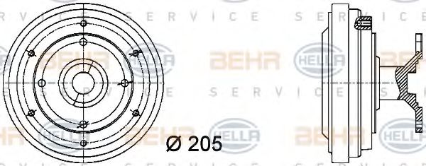 8MV 376 731-431 BEHR+HELLA+SERVICE Cooling System Clutch, radiator fan