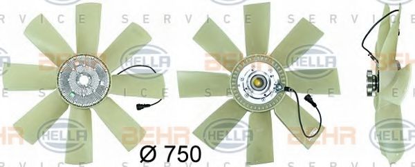 8MV 376 731-481 BEHR+HELLA+SERVICE Cooling System Fan, radiator
