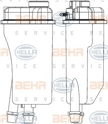 8MA 376 731-501 BEHR+HELLA+SERVICE Cooling System Expansion Tank, coolant