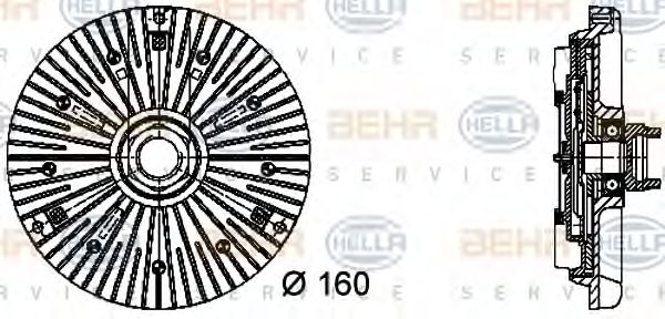 8MV 376 732-031 BEHR+HELLA+SERVICE Clutch, radiator fan
