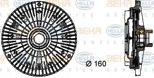 8MV 376 732-081 BEHR+HELLA+SERVICE Cooling System Clutch, radiator fan