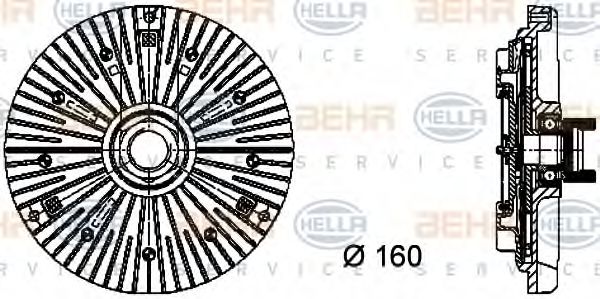 8MV 376 732-111 BEHR+HELLA+SERVICE Clutch, radiator fan
