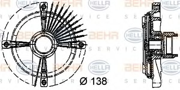 8MV 376 732-161 BEHR+HELLA+SERVICE Cooling System Clutch, radiator fan