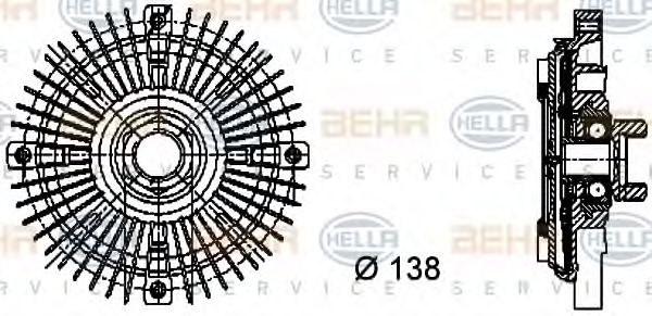 8MV 376 732-211 BEHR+HELLA+SERVICE Clutch, radiator fan
