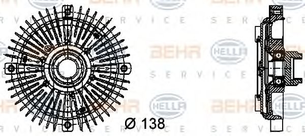 8MV 376 732-231 BEHR+HELLA+SERVICE Cooling System Clutch, radiator fan