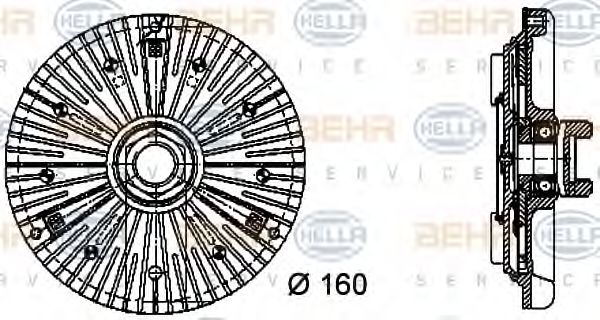 8MV 376 732-271 BEHR+HELLA+SERVICE Clutch, radiator fan