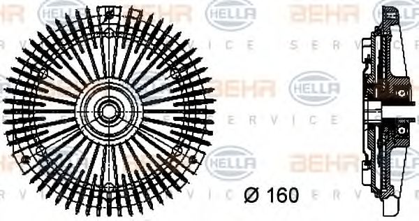 8MV 376 732-301 BEHR+HELLA+SERVICE Kupplung, Kühlerlüfter
