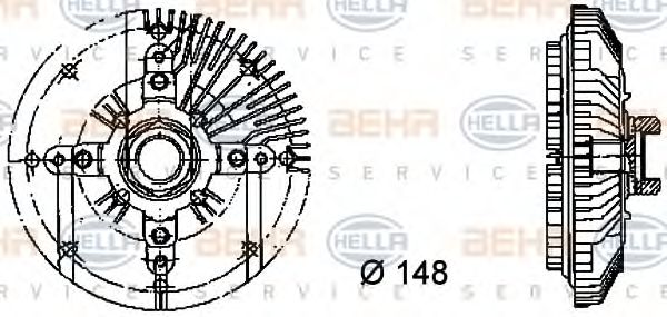 8MV 376 732-321 BEHR+HELLA+SERVICE Cooling System Clutch, radiator fan