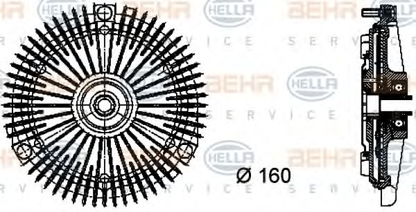 8MV 376 732-331 BEHR+HELLA+SERVICE Cooling System Clutch, radiator fan