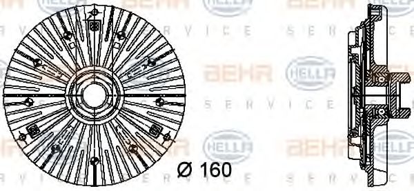 8MV 376 732-401 BEHR+HELLA+SERVICE Cooling System Clutch, radiator fan