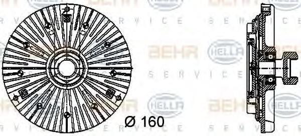 8MV 376 732-441 BEHR+HELLA+SERVICE Clutch, radiator fan
