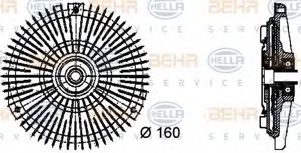 8MV 376 732-451 BEHR+HELLA+SERVICE Cooling System Clutch, radiator fan