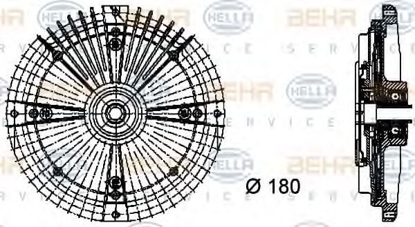 8MV 376 732-461 BEHR+HELLA+SERVICE Охлаждение Сцепление, вентилятор радиатора