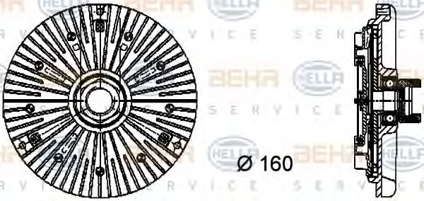 8MV 376 733-001 BEHR+HELLA+SERVICE Cooling System Clutch, radiator fan