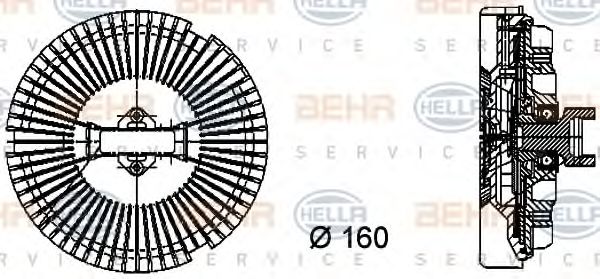 8MV 376 733-021 BEHR+HELLA+SERVICE Clutch, radiator fan