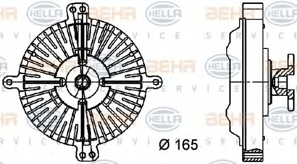 8MV 376 733-051 BEHR+HELLA+SERVICE Clutch, radiator fan